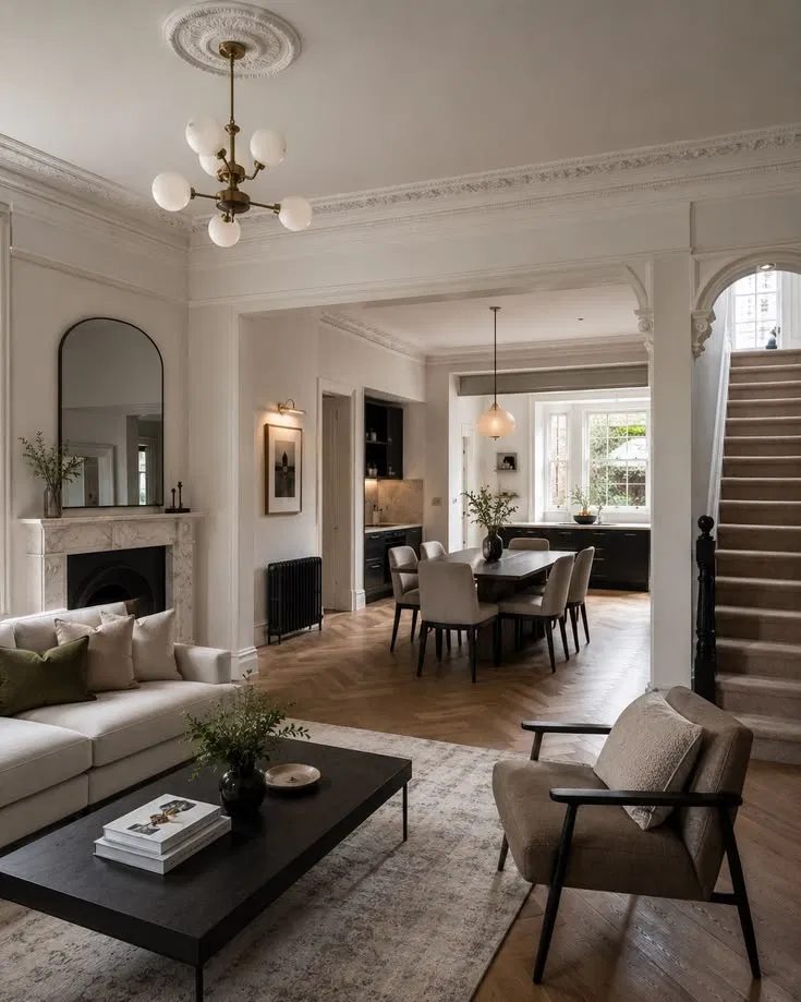 Period drawing room and dining room