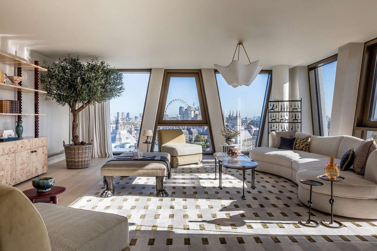 Prime London reception room with river views
